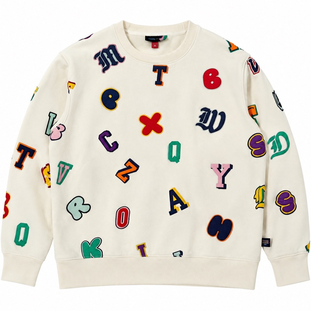 Teddy Fresh x Rowing Blazers Alphabet Varsity Letter Sweatshirt Cream Mens S